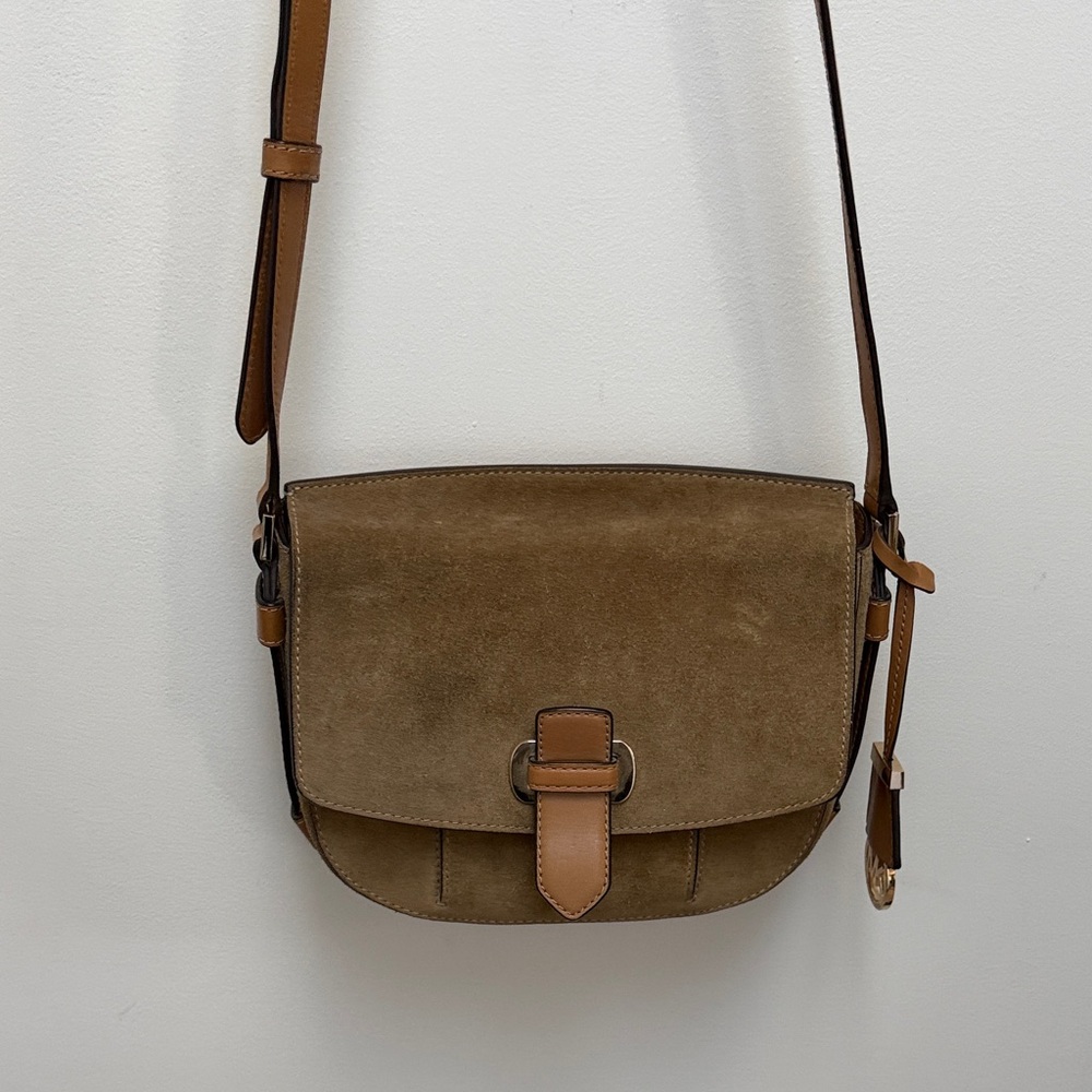 Michael Kors Tan Suede Crossbody Bag